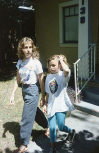 The author of Small Fry, Lisa Brennan-Jobs, walks with her mother, Chrisann Brennan, in Palo Alto, Calif. in the early 1990s. Courtesy of Lisa Brennan-Jobs