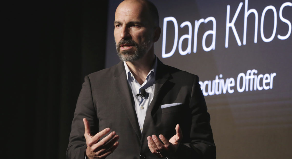 Uber announced its settlement with 50 U.S. states and the District of Columbia, paying a penalty and promising to make its data security more robust. Here, Uber CEO Dara Khosrowshahi is seen at an event in New York earlier this month. Richard Drew/AP