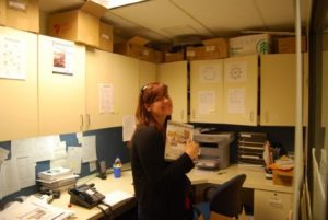 Candace Faber, pictured here in the office of the Georgetown Journal of International Affairs, the weekend she says she was raped by Sen. Joe Fain. CREDIT: CANDACE FABER