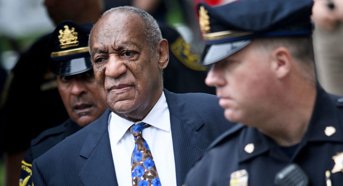 Bill Cosby arrives at a Norristown, Pa., court Monday. The first jury in the case deadlocked in 2017. A jury in the second trial convicted Cosby on all counts April 26, 2018.