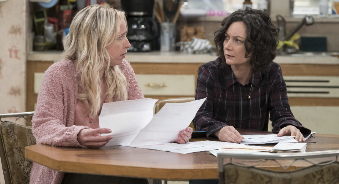 Alicia Goranson and Sara Gilbert play Becky and Darlene on ABC's The Conners.