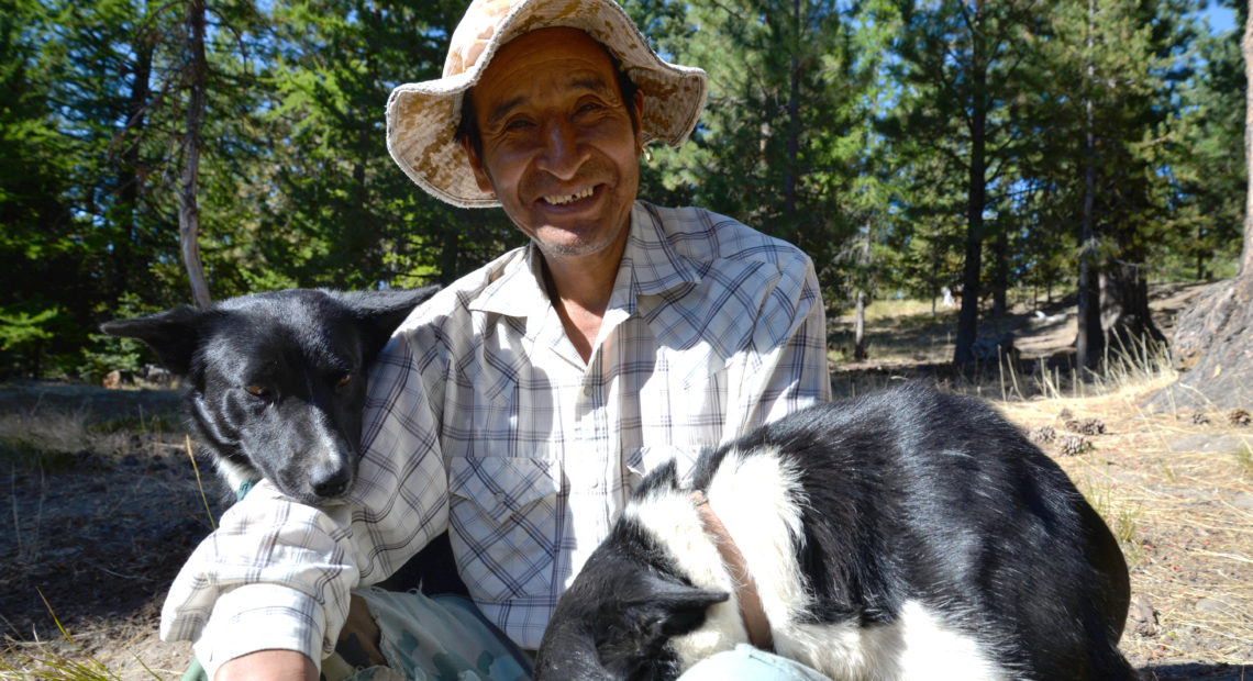 Heraclio Delacruz is in his 18th year herding sheep in central Washington. “There’s no one to talk to, you’re alone, with your friends the dogs, the braying sheep." CREDIT: ESMY JIMENEZ/NWPB