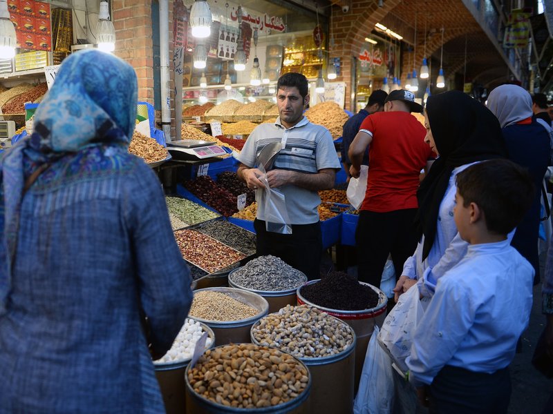 The unanimous ruling from the International Court of Justice orders the U.S. to allow Iran to import food, medical supplies and other products for humanitarian reasons. Here, people browse for goods in the Grand Bazaar in Tehran. CREDIT: FATEMAH BAHRAMI
