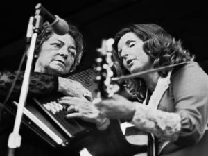 PHOTO: "Mother" Maybelle Carter (left) performs with her daughter Helen in 1977 at the A.P. Carter Memorial Festival in Virginia.