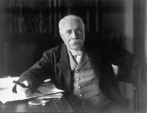 Edward Elgar at desk