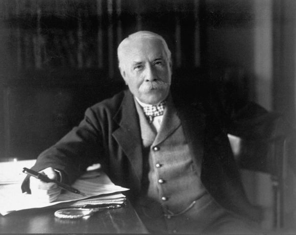 Edward Elgar at desk