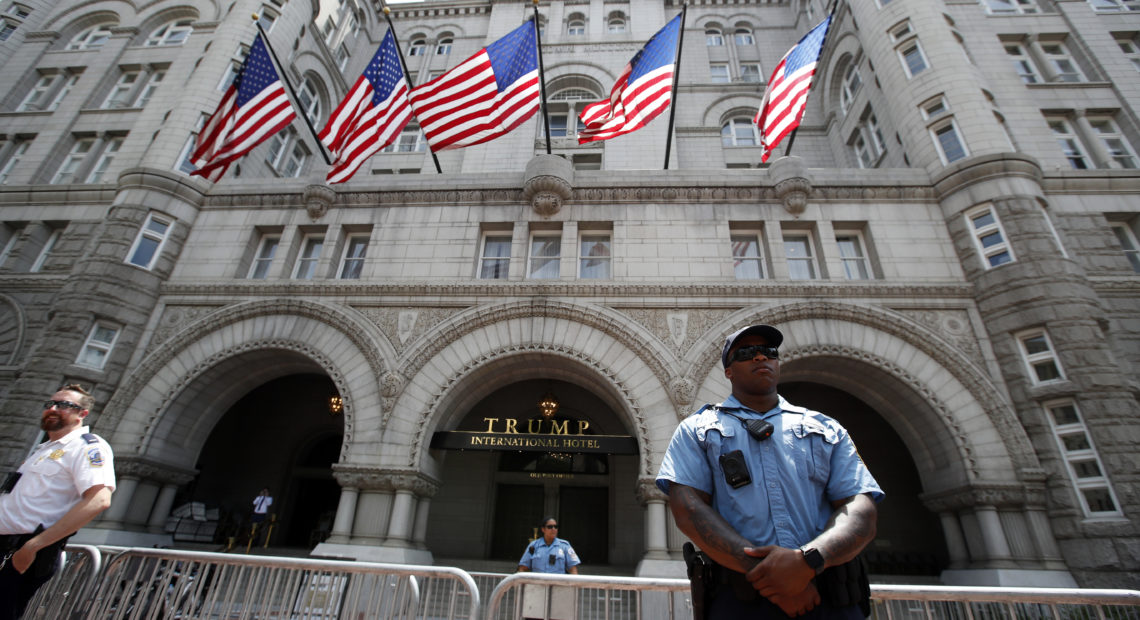 The Trump International Hotel in Washington, which is at the heart of an emoluments lawsuit brought by two state-level attorneys general. Alex Brandon/AP