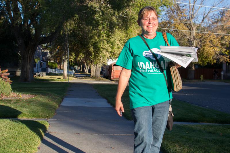 Amy Pratt personally collected more than 1,000 signatures to help get Proposition 2 on the ballot. It's the first time she's been politically active and she has no plans of stopping. CREDIT: JAMES DAWSON / BSPR