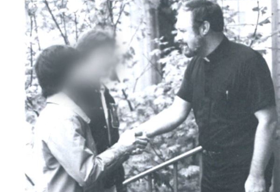 Father Theodore Marmo, accused of sexual abuse, in a photo from a brochure for St. Edward Hall, a seminary that was part of the John F. Kennedy Catholic High School campus in Burien, Wash.