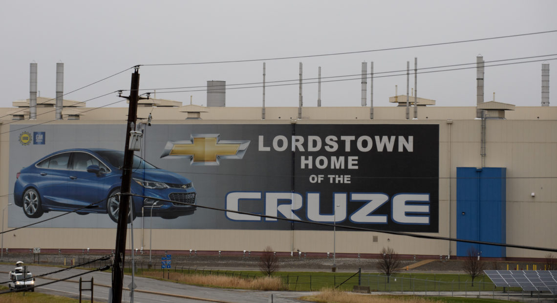 GM's Lordstown, Ohio, plant is one of five in North America that the company plans to shut down. The Trump administration threatened to retaliate by withholding federal subsidies for the company's cars. CREDIT: JEFF SWENSEN/GETTY IMAGES