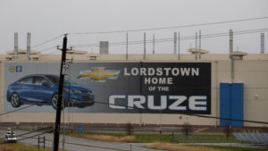 GM's Lordstown, Ohio, plant is one of five in North America that the company plans to shut down. The Trump administration threatened to retaliate by withholding federal subsidies for the company's cars. CREDIT: JEFF SWENSEN/GETTY IMAGES