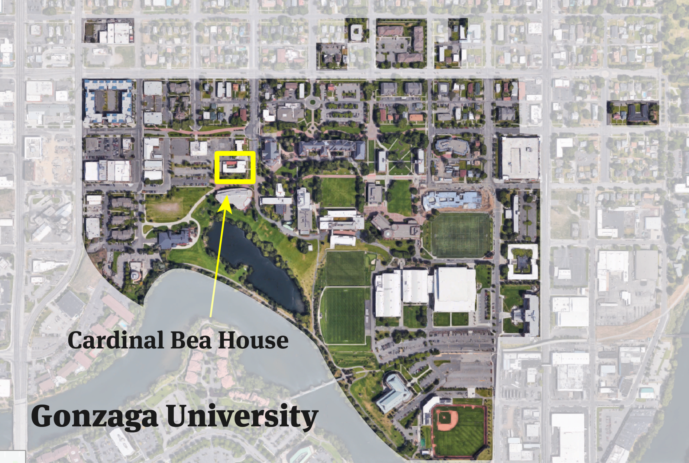 While Cardinal Bea House appears on Gonzaga campus maps and is listed in the campus directory, it’s not officially part of the private Jesuit university. CREDIT: GABRIEL HONGSDUSIT / REVEAL 