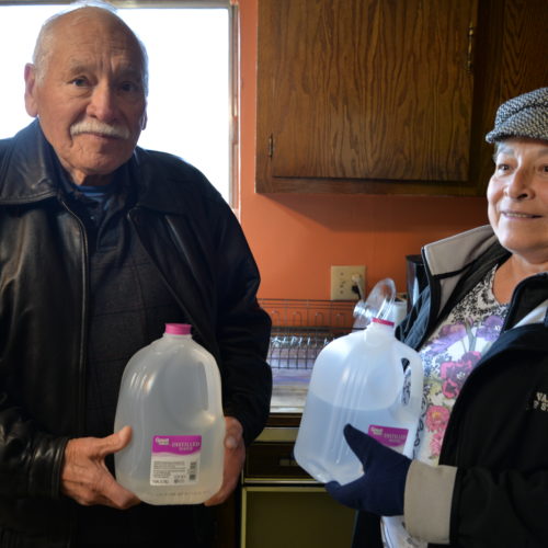 Martin Yanez and his sister Rosalinda Elsa Pina live in the Yakima Valley, near a large dairy. Their well water has high levels of nitrates, which can cause health problems. In the winter Elsa Pina uses extra gallons of water to make caldos, or stews. Boiling water with high levels of nitrates actually concentrates the contamination. CREDIT: ESMY JIMENEZ/NWPB
