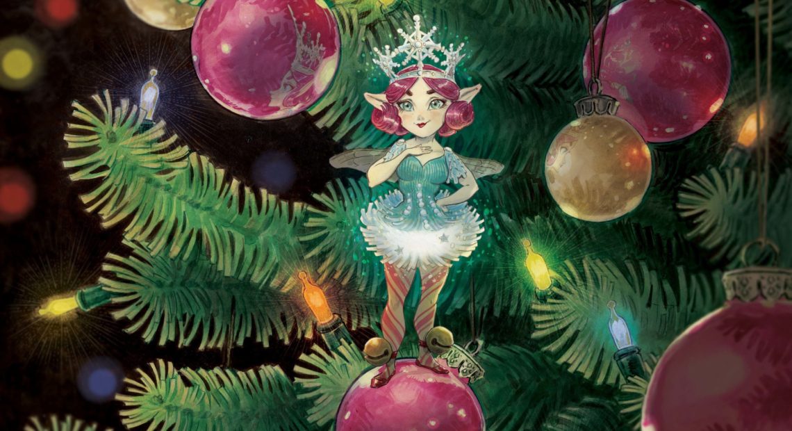 Illustrator Tony DiTerlizzi based The Broken Ornament's Christmas fairy Tinsel on his wife, Angela, who helped with the book. CREDIT: Tony DiTerlizzi
