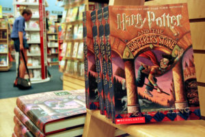 J. K. Rowling's Harry Potter series story books sit in a bookstore July 6, 2000 in Arlington, Va.
