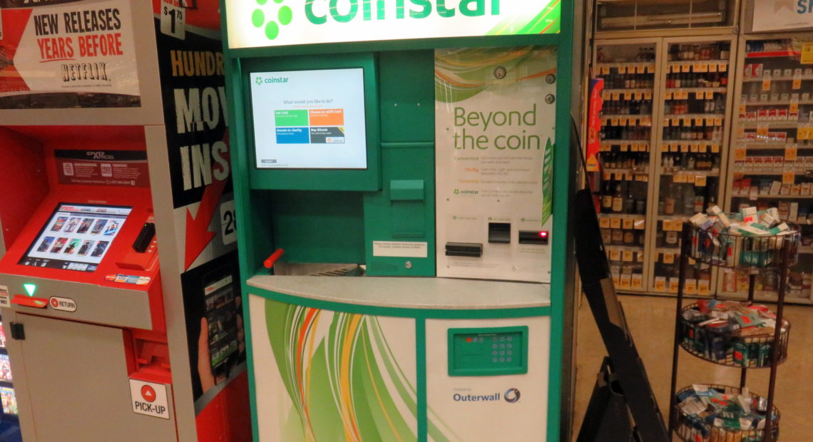 You can now buy bitcoin at select Coinstar kiosks in Washington and two other states, including at this one in Tumwater, Washington. CREDIT: TOM BANSE / NORTHWEST NEWS NETWORK