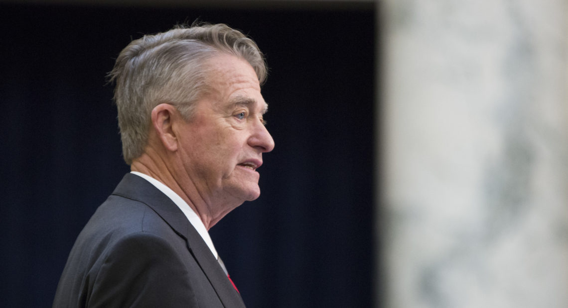 Idaho Gov. Brad Little delivers his State of the State address inside the house chambers at the state Capitol building, Monday, Jan. 7, 2019 in Boise, Idaho. CREDIT: AP PHOTO/OTTO KITSINGER