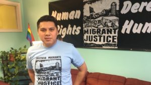 Enrique Balcazar, a leader of a local group called Migrant Justice, faces deportation. He says records show his immigration status was flagged to ICE by a DMV worker in emails. ICE says it does not target political activists. CREDIT: John Dillon/VPR