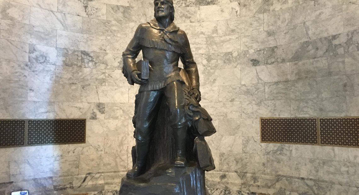 The legacy of Marcus Whitmas and his missionary efforts in the 19th century are under increasing scrutiny, which Washington state lamakers recently voting to replace his statue in the U.S. Capitol with one of Native American rights leader Billy Frank Jr. CREDIT: Tom Banse/N3