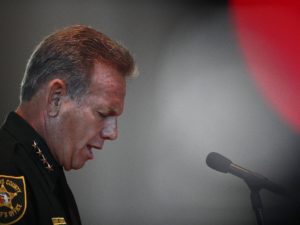 Broward Sheriff Scott Israel refused to resign for nearly a year but on Friday, he was suspended and replaced by former Coral Springs Police Department Lt. Gregory Tony. Brynn Anderson/AP