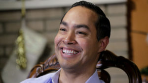 Democrat Julián Castro talks about exploring the possibility of running for president in 2020, at his home in San Antonio in December 2018. CREDIT: Eric Gay/AP