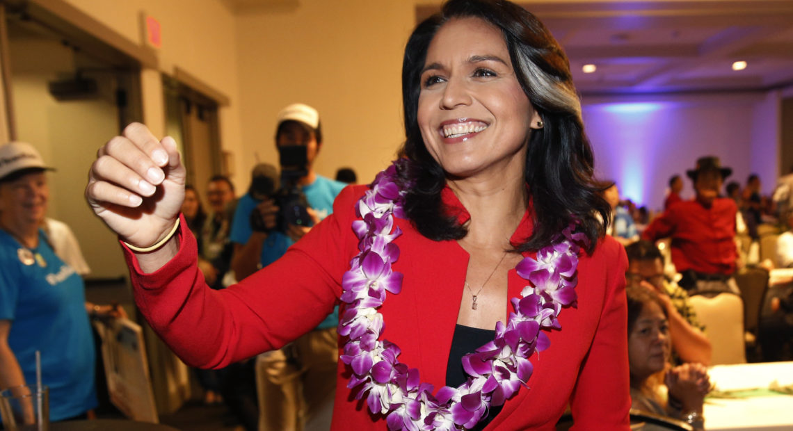 Rep. Tulsi Gabbard, D-Hawaii, has announced she's running for president in 2020. The 37-year-old Gabbard said in a CNN interview slated to air Saturday night that she will be formally announcing her candidacy within the week. CREDIT: Marco Garcia/AP