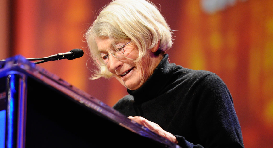 Poet Mary Oliver speaks at the 2010 Women's Conference in California. CREDIT: Kevork Djansezian/Getty Images