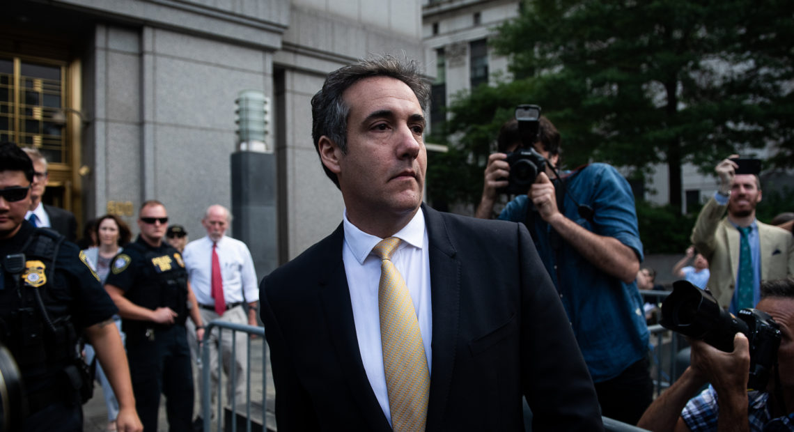 Michael Cohen, former personal lawyer to Donald Trump, leaves federal court in New York on Aug. 21, 2018.