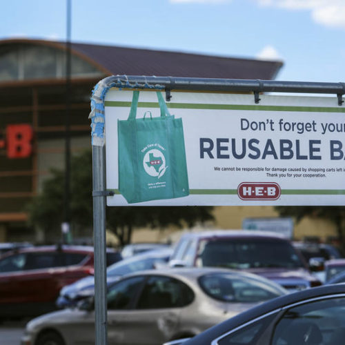 File photo. Washington and Oregon lawmakers are considering statewide bans on single-use plastic bags in grocery stores. CREDIT: JULIA REIHS/KUT