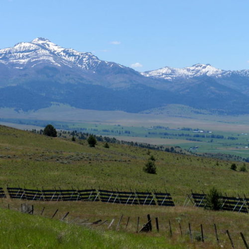 The Strawberry Mountains are a prominent feature in Grant County, Oregon. Over 60 percent of land in the county is managed by the federal government. CREDIT: TOM BANSE/N3