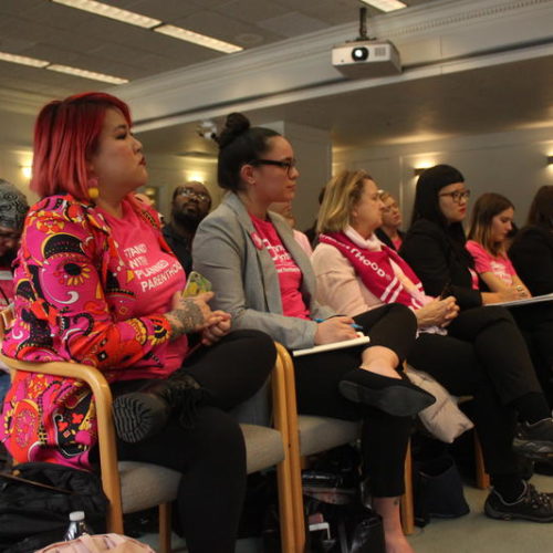 Planned parenthood advocates listen as students speak in favor of legislation mandating consent-based sex education in Washington state, Wednesday, Feb. 13, 2019. CREDIT: MAX WASSERMAN/N3