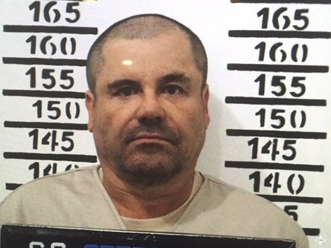 A 2016 mugshot of Joaquín "El Chapo" Guzmán at the Altiplano maximum security prison in Mexico. CREDIT: Mexico's federal government /AP