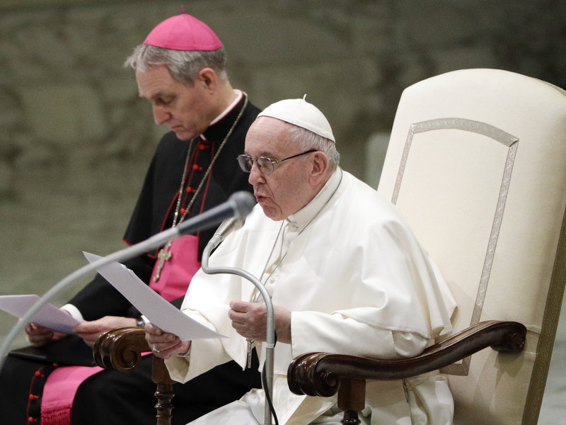 Pope Francis has called Catholic leaders from around the world to the Vatican this week for a meeting about clergy sexual abuse. CREDIT: GREGORIO BORGIA/AP