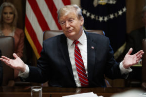 President Trump said he is not "happy" with a compromise budget deal being negotiated on Capitol Hill but said he doesn't think there will be another shutdown.