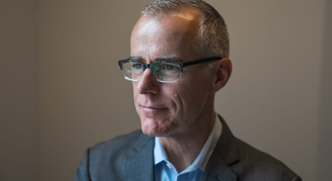 Andrew McCabe talked about his new memoir with NPR's Morning Edition. CREDIT: Amr Alfiky/NPR