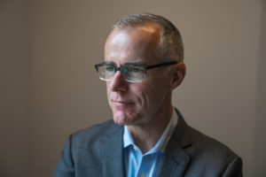 Andrew McCabe talked about his new memoir with NPR's Morning Edition. CREDIT: Amr Alfiky/NPR