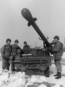 A U.S. Army soldier operates a Davy Crockett battlefield nuclear weapon mounted on a jeep. The U.S. military once planned for wars in which small battlefield nukes would be used. CREDIT: HULTON ARCHIVE/GETTY IMAGES