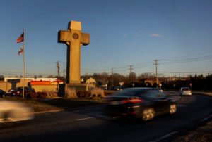 The memorial, nicknamed the Peace Cross, was erected nearly 100 years ago, when bereaved mothers in Bladensburg, Md., decided to honor their fallen sons. Becky Harlan /NPR