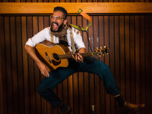 Thanks in part to his original songwriting, singing and guitar-playing, Physics doctoral student Pramodh Senarath Yapa beat out the remaining entrants to win this year's "Dance Your Ph.D." contest. Courtesy of Matthias Le Dall