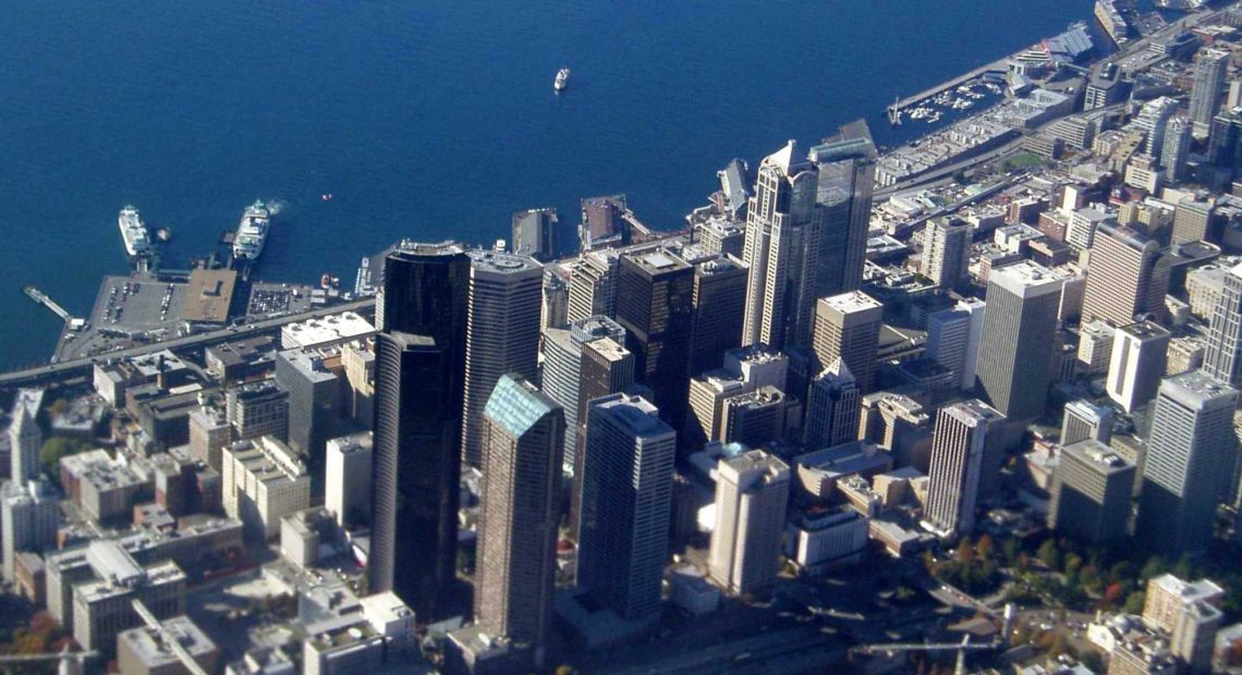 Skyscrapers in downtown Seattle and other Northwest city centers could sway more than anticipated in The Big One, according to research presented this week. CREDIT: TOM BANSE / NW NEWS NETWORK