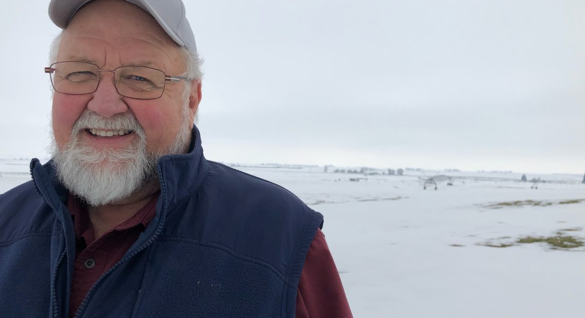 Ed Schneider, 63, has grown french-fry-making spuds for 40 years outside of Pasco, Wash. He says in all his years of farming, he’s never seen planting be pushed this late. Most potato farmers have to dig on a contracted day to feed processors that run nearly year round. CREDIT: ANNA KING/N3