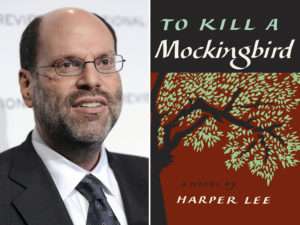 Lawyers for Broadway producer Scott Rudin (left) claim his production of To Kill a Mockingbird is the only one that can be performed near a major city. CREDIT: Evan Agostini/AP