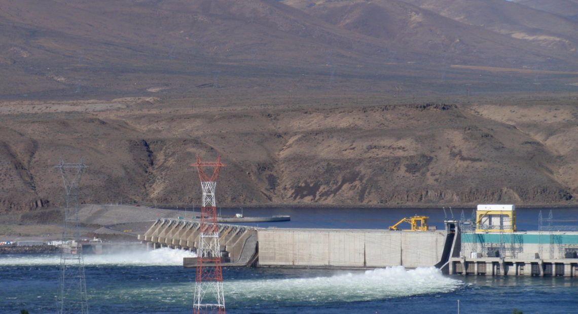 Grant PUD operates two dams on the Columbia River, including Wanapum Dam shown here, which provide its customers low cost hydropower. CREDIT: TOM BANSE / NW NEWS NETWORK