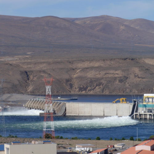 Grant PUD operates two dams on the Columbia River, including Wanapum Dam shown here, which provide its customers low cost hydropower. CREDIT: TOM BANSE / NW NEWS NETWORK