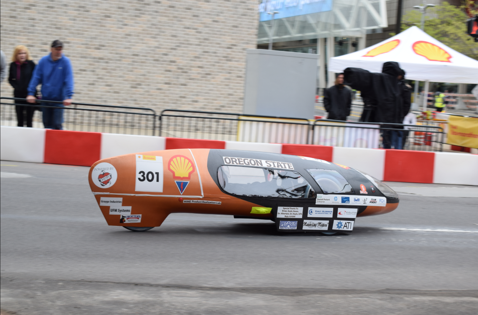 A further refined version of the battery-powered Beaver Bolt, seen here in 2018, will return to the Shell Eco-marathon competition for ultra-high efficiency vehicles. CREDIT: OSU/SHELL ECO- MARATHON