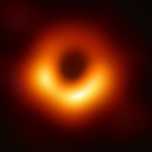 The first-ever image of a black hole was released Wednesday by a consortium of researchers, showing the "black hole at the center of galaxy M87, outlined by emission from hot gas swirling around it under the influence of strong gravity near its event horizon." CREDIT: Event Horizon Telescope collaboration et al