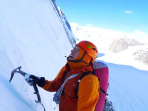 Jess Roskelley climbing on Alaska's Wake Mountain in 2012. Courtesy of Spokesman Review