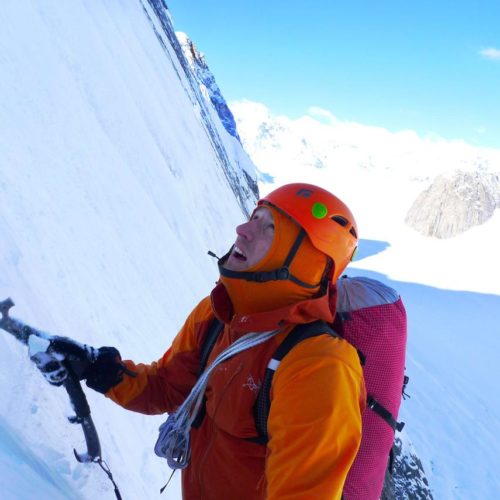 Jess Roskelley climbing on Alaska's Wake Mountain in 2012. Courtesy of Spokesman Review