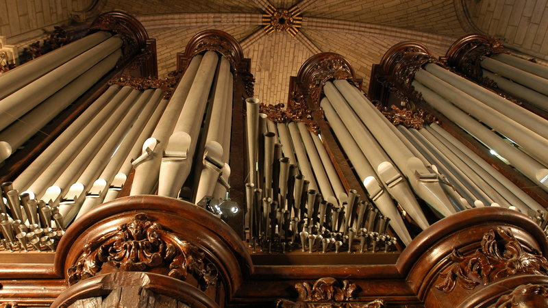 The pipe organ of Notre Dame cathedral in Paris, one of the most famous in the world, was spared from the cathedral fire on April 15, but major restoration needs to be done on the instrument. CREDIT: Stephane de Sakutin/AFP/Getty Images