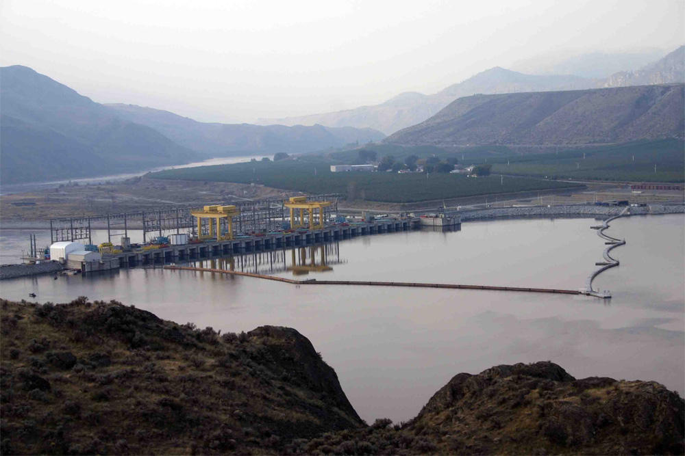 Wells Dam on the Columbia River of central Washington state. CREDIT: Douglas County PUD